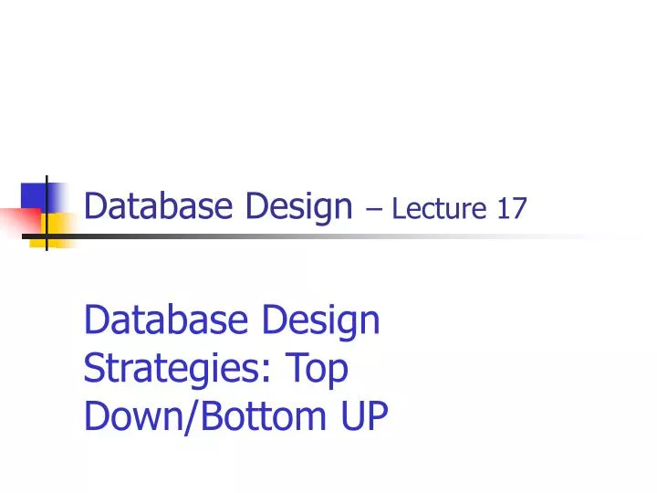database design lecture 17