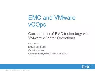 EMC and VMware vCOps