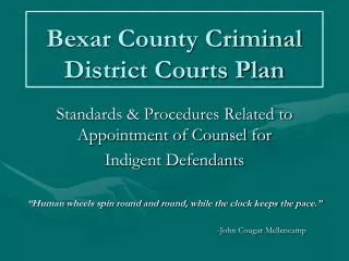 Bexar County Criminal District Courts Plan
