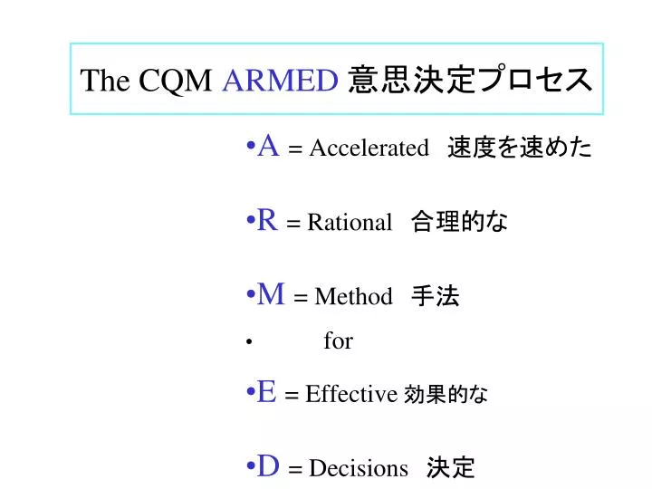 the cqm armed