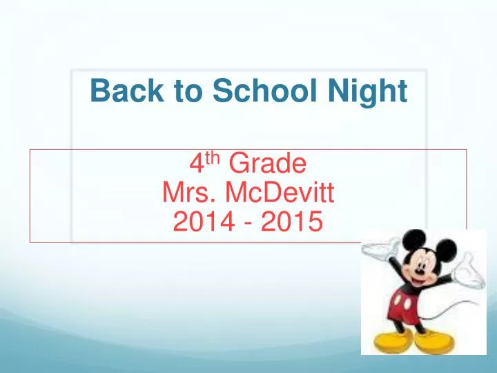 back to school night