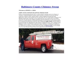 Baltimore County Chimney Sweep