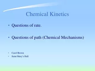 Chemical Kinetics