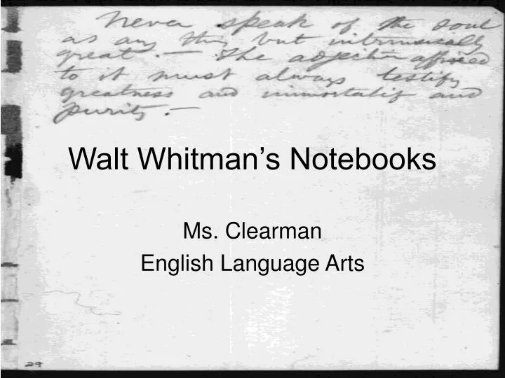 walt whitman s notebooks