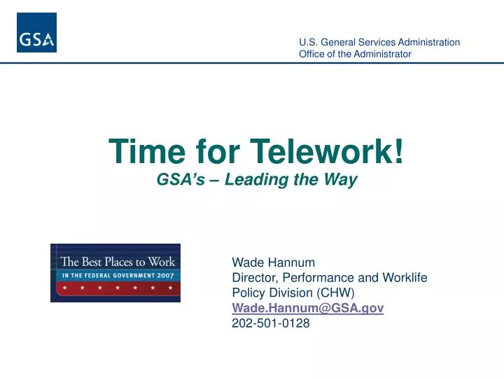 time for telework gsa s leading the way