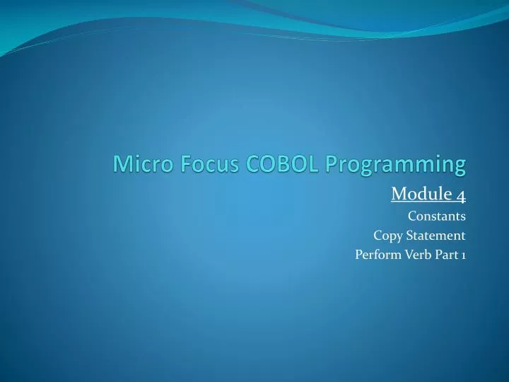 micro focus cobol programming