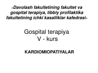 kardiomiopatiyalar