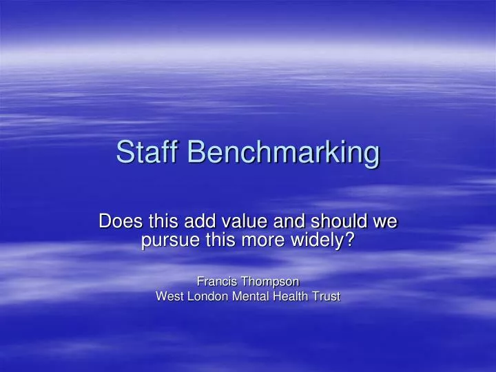 staff benchmarking