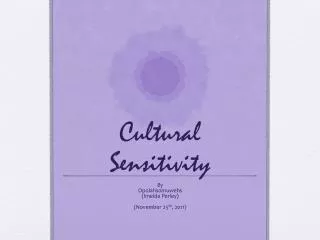 Cultural Sensitivity