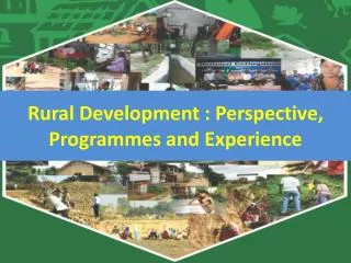 Rural Development : Perspective, Programmes and Experience