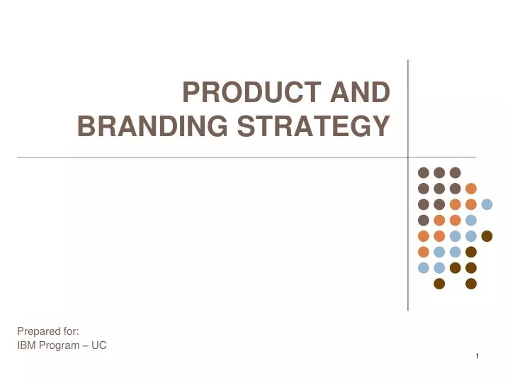 product and branding strategy