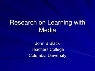 Research on Learning with Media