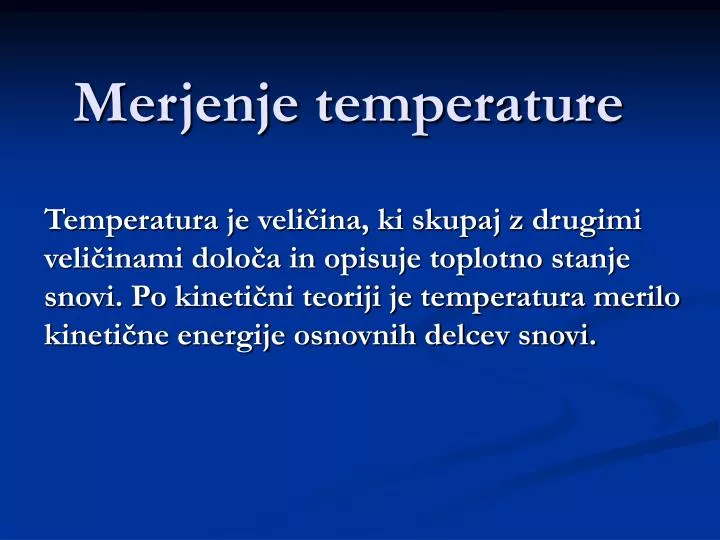 merjenje temperature