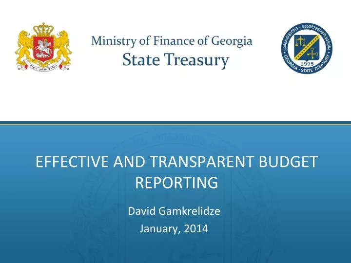 effective and transparent budget reporting