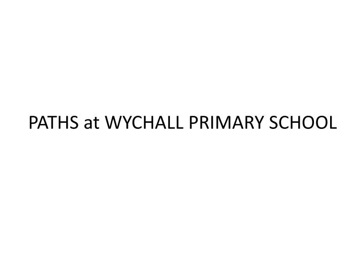 paths at wychall primary school