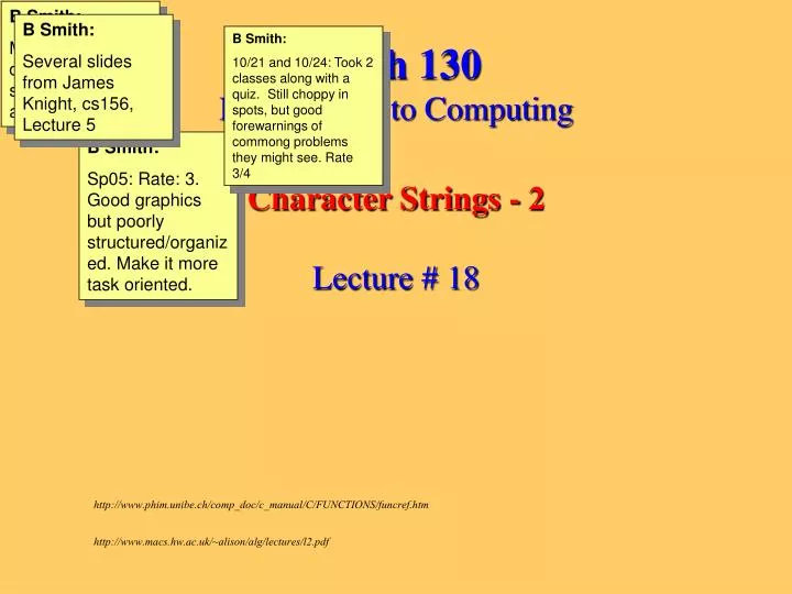 math 130 introduction to computing character strings 2 lecture 18