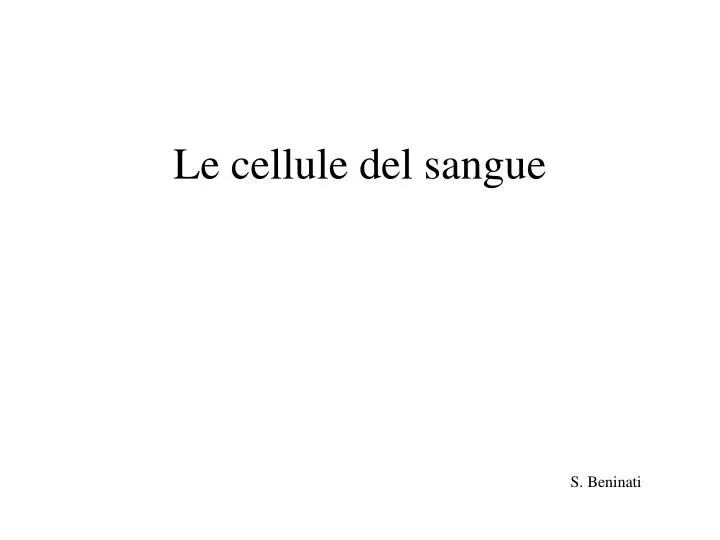 le cellule del sangue