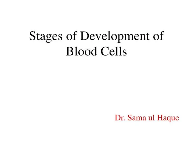 stages of development of blood cells