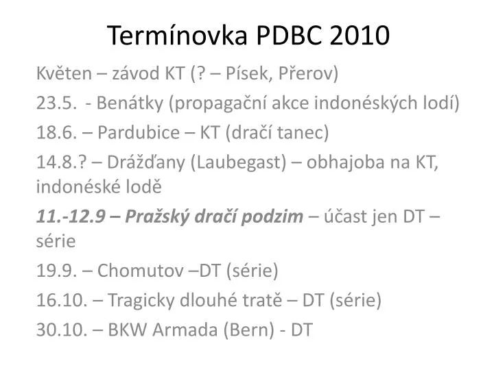 term novka pdbc 2010