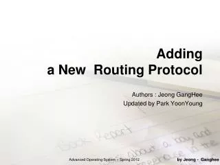 Adding a New Routing Protocol