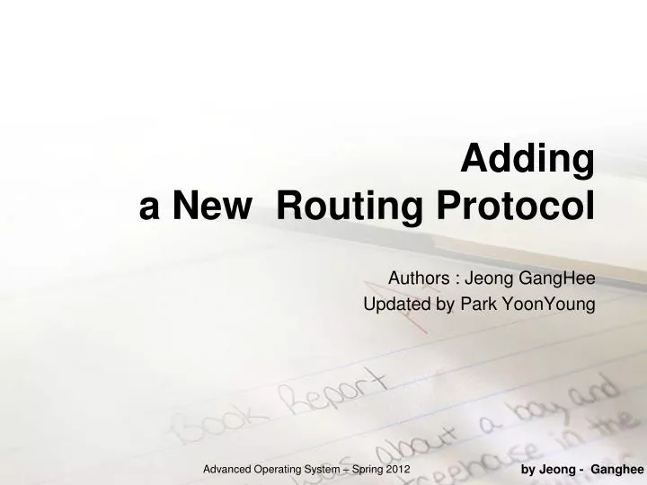 adding a new routing protocol