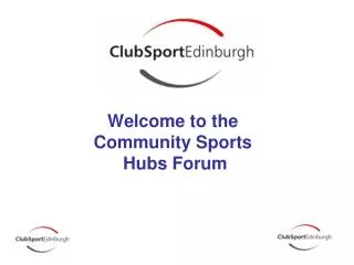 Welcome to the Community Sports Hubs Forum