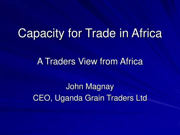 capacity for trade in africa