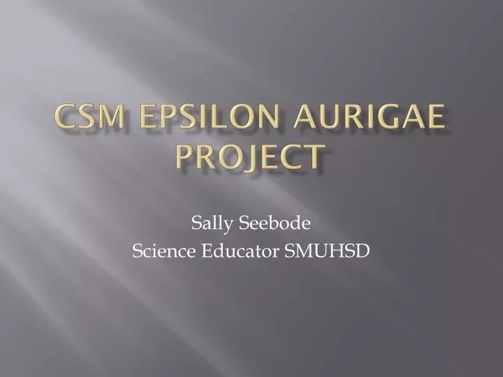 csm epsilon aurigae project