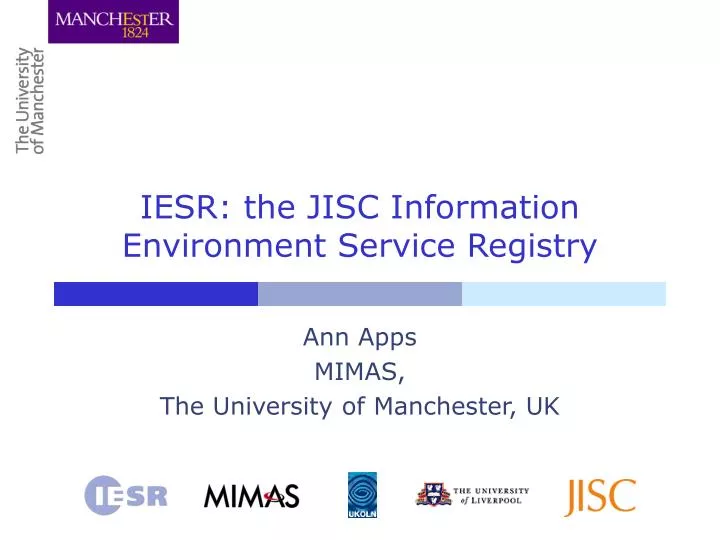 iesr the jisc information environment service registry
