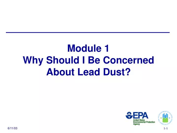 module 1 why should i be concerned about lead dust