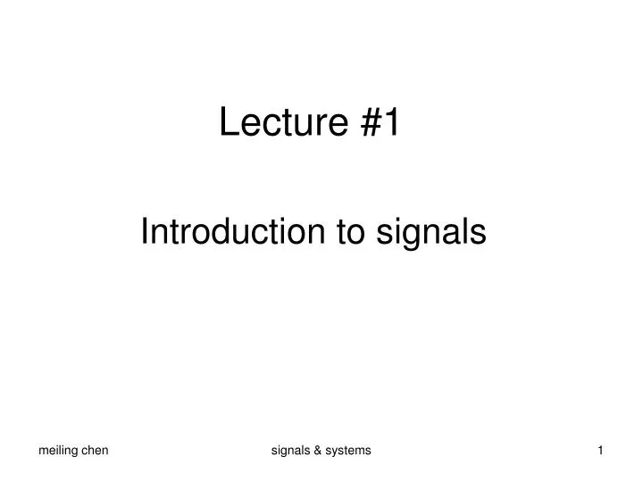 lecture 1