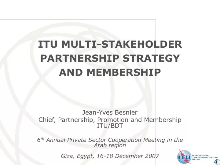 itu multi stakeholder partnership strategy and membership