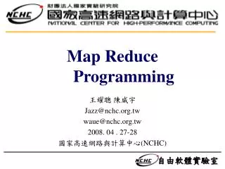 Map Reduce 	Programming