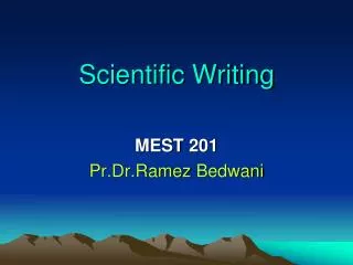 Scientific Writing