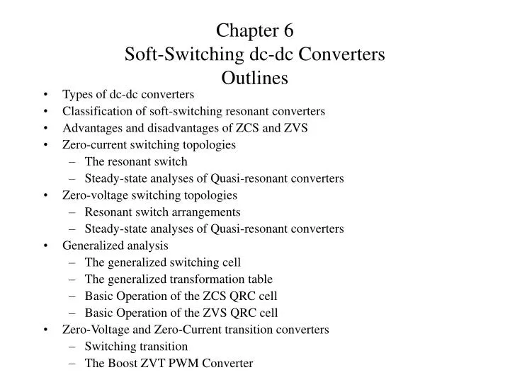chapter 6 soft switching dc dc converters outlines