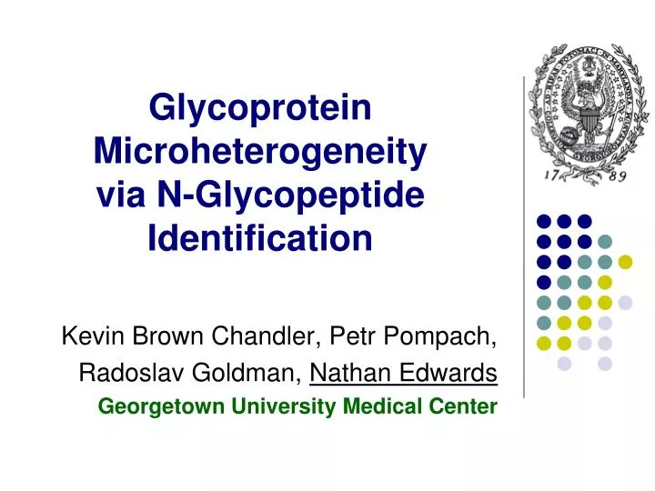 glycoprotein microheterogeneity via n glycopeptide identification