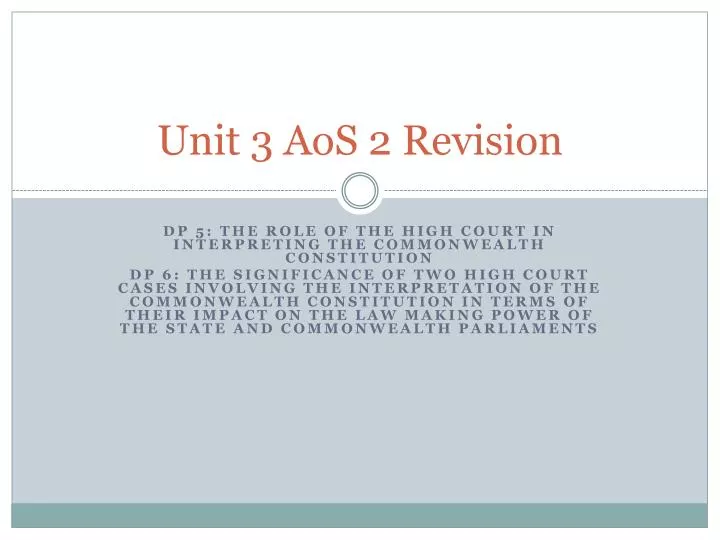 unit 3 aos 2 revision