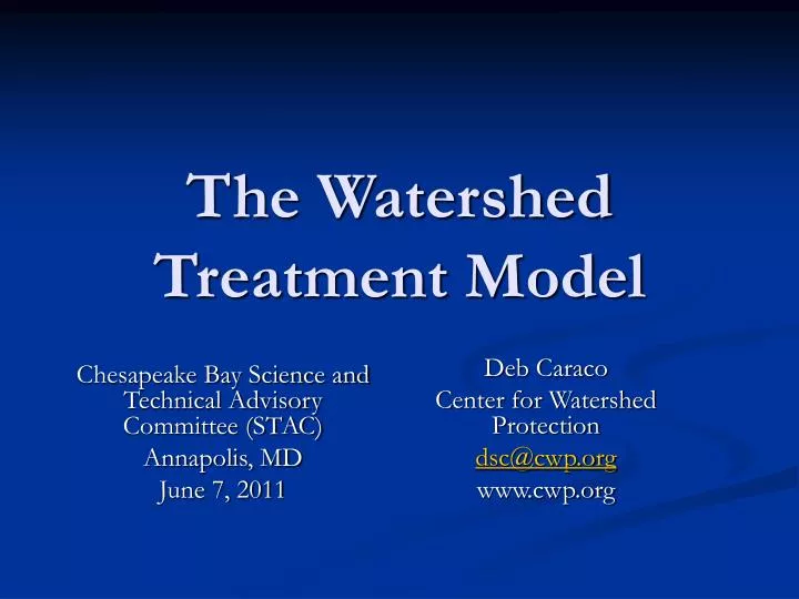 the watershed treatment model