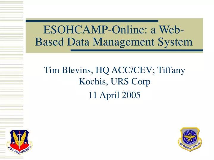esohcamp online a web based data management system