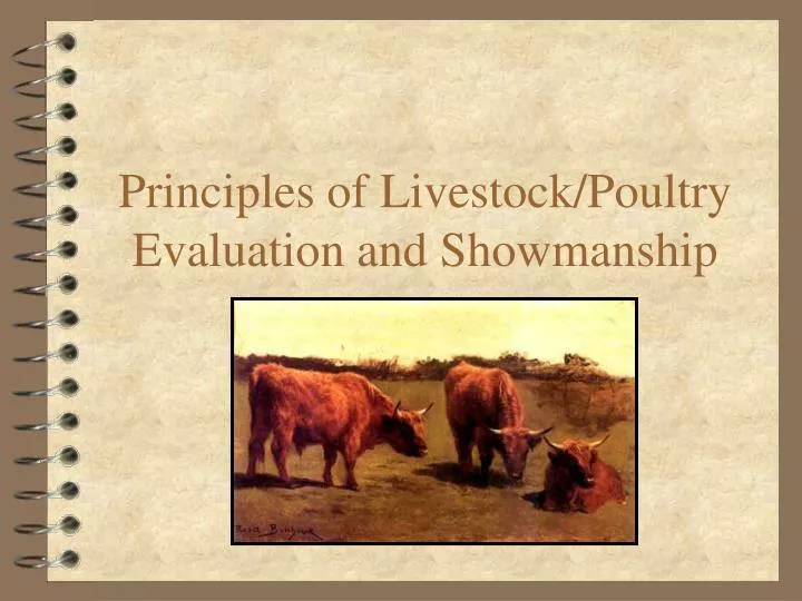 principles of livestock poultry evaluation and showmanship