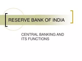 RESERVE BANK OF INDIA