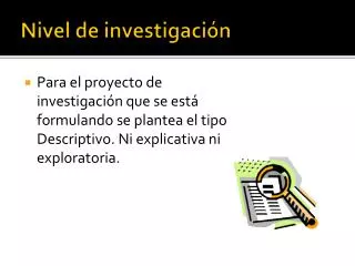 nivel de investigaci n
