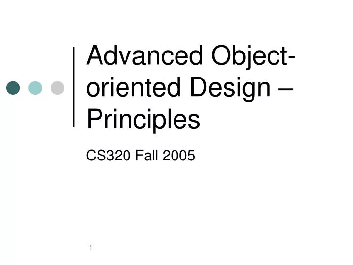 advanced object oriented design principles
