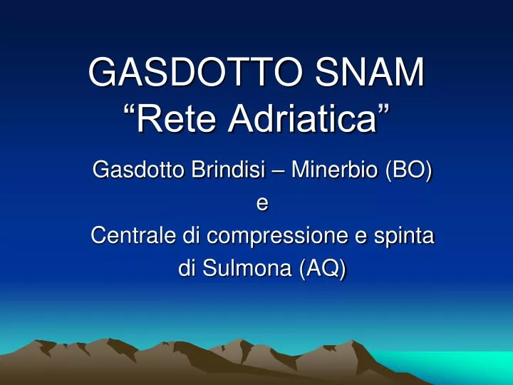 gasdotto snam rete adriatica