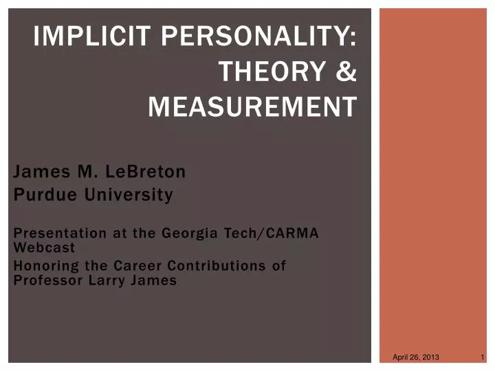 implicit personality theory measurement