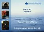 Main title Subtitle - slide 1