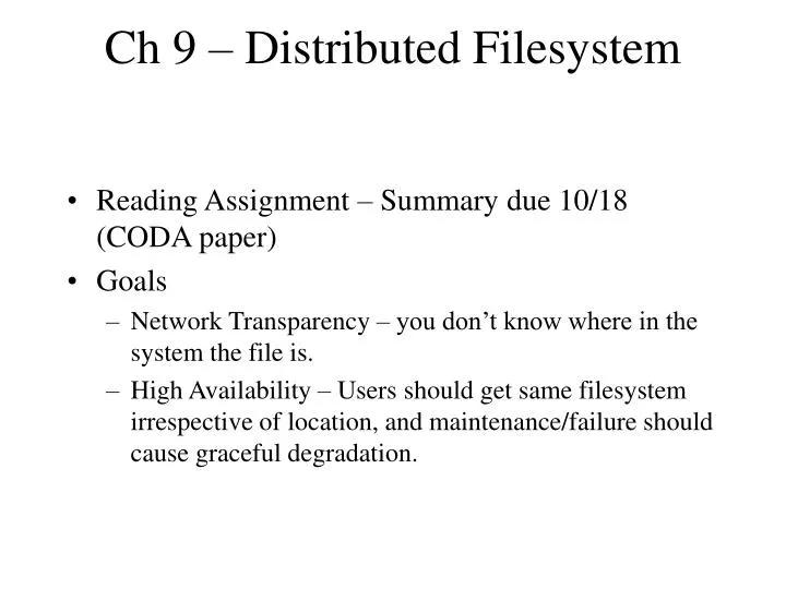 ch 9 distributed filesystem