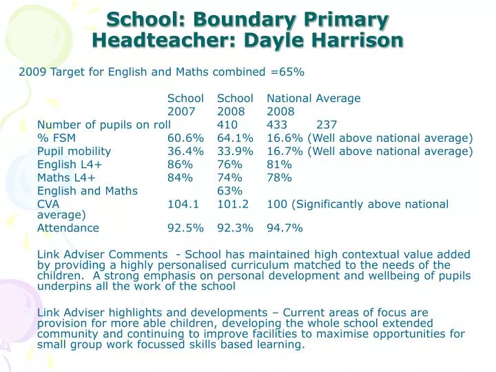 school boundary primary headteacher dayle harrison