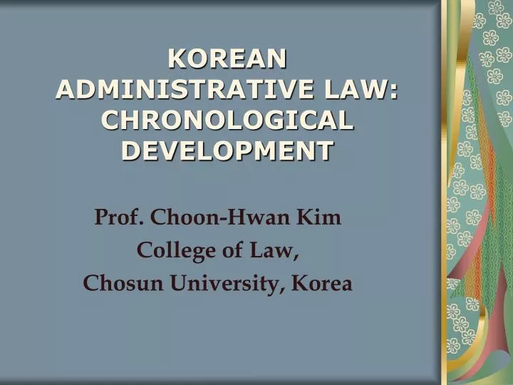 korean administrative law chronological development
