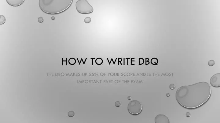 how to write dbq